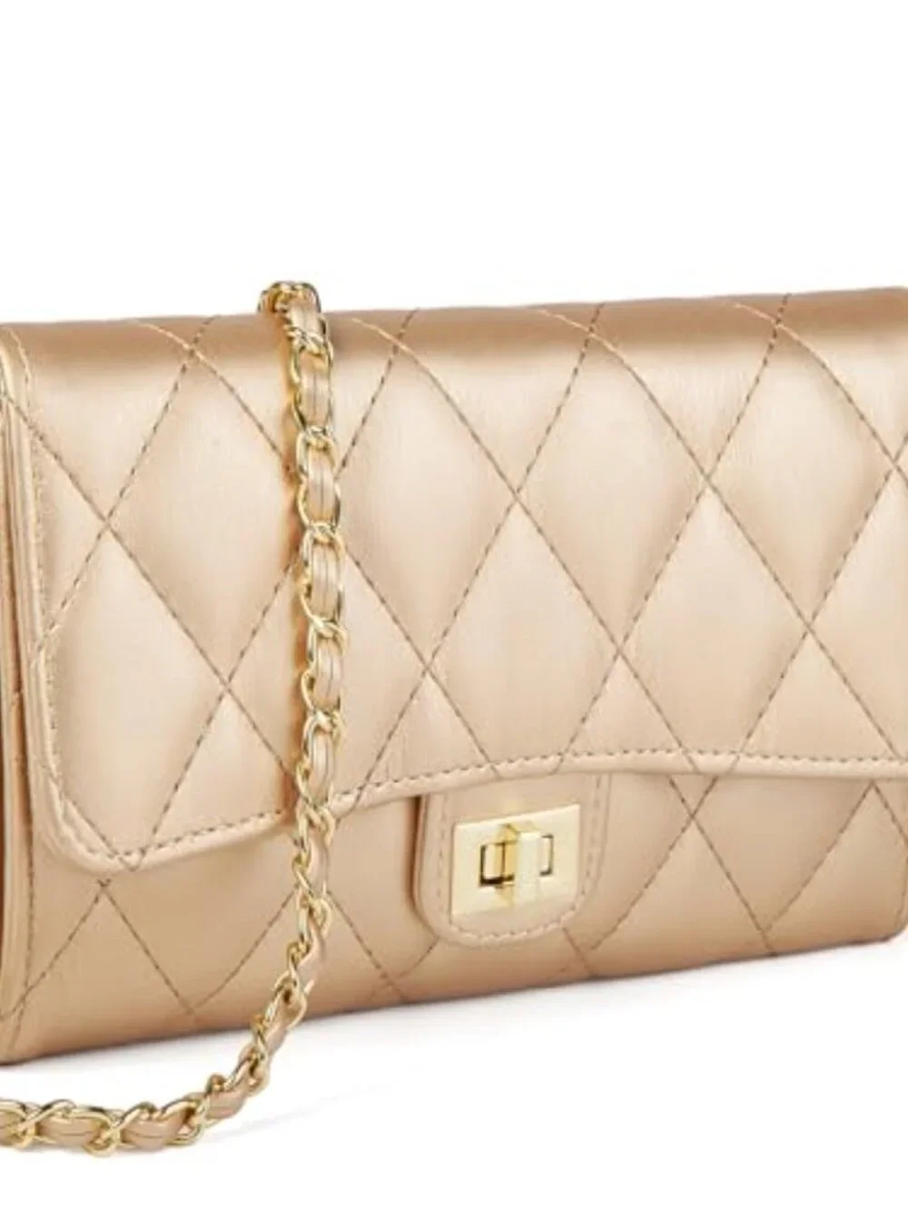 PU Leather Small Crossbody Bag Sling Purse with Chain Strap for Women